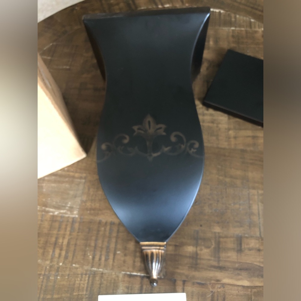 Beautiful Southern Living Black Florentine Sconce with Ornate Gold Design
